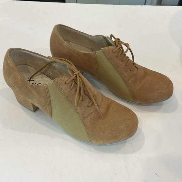 KelaCi Dance Shoes Heel Lace Up Camel Brown Size 6 - Picture 10 of 12